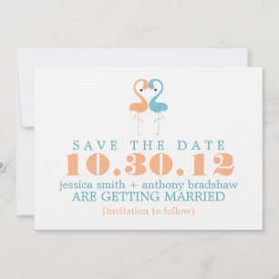 Flamingo Couple Wedding Save the Date Invitation