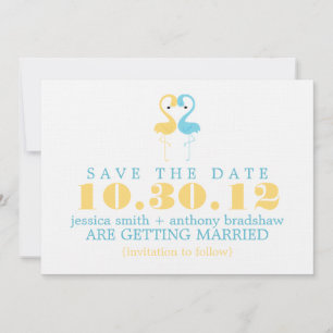 Flamingo Couple Wedding Save the Date Invitation
