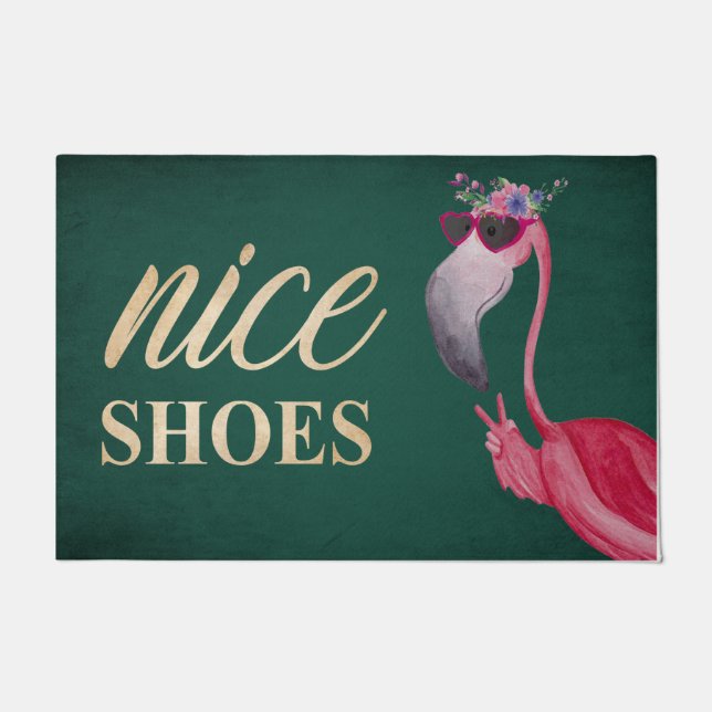 Flamingo Couple Welcome Mat,Flamingo Lover Rug (Front)