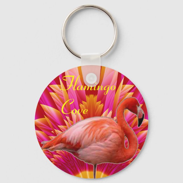 Flamingo Cove Souvenir Keychain (Front)