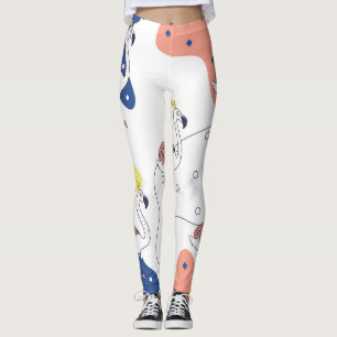 Flamingo Crown: Abstract Vintage Seamless. Leggings
