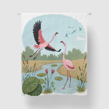 Flamingo Curtain | Tropical Animal Decor 