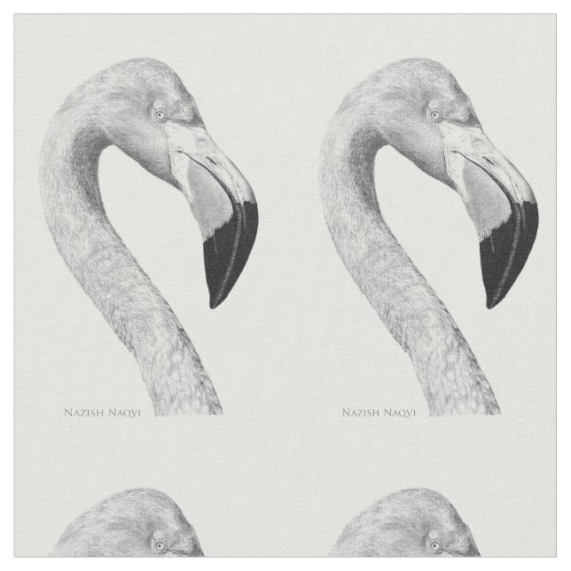 "FLAMINGO"CUSTOM COMBED COTTON 56' WIDTH FABRIC (Close Up)