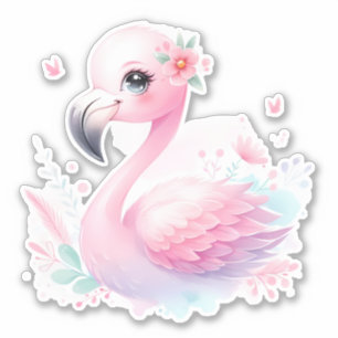 Flamingo Custom Cut Scrapbooking Sticker