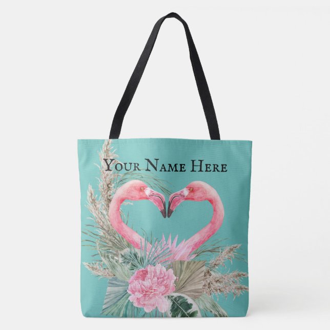 Flamingo Customisable Tropics Tote Bag (Front)