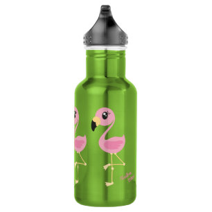 Flamingo Cute Kids Water Bottle with Name