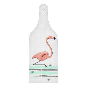 Flamingo cutting board paddle
