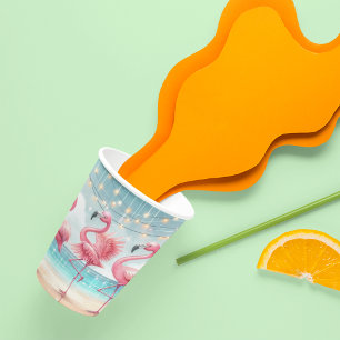 Flamingo Dance and Birthday Celebration Party Paper Cups