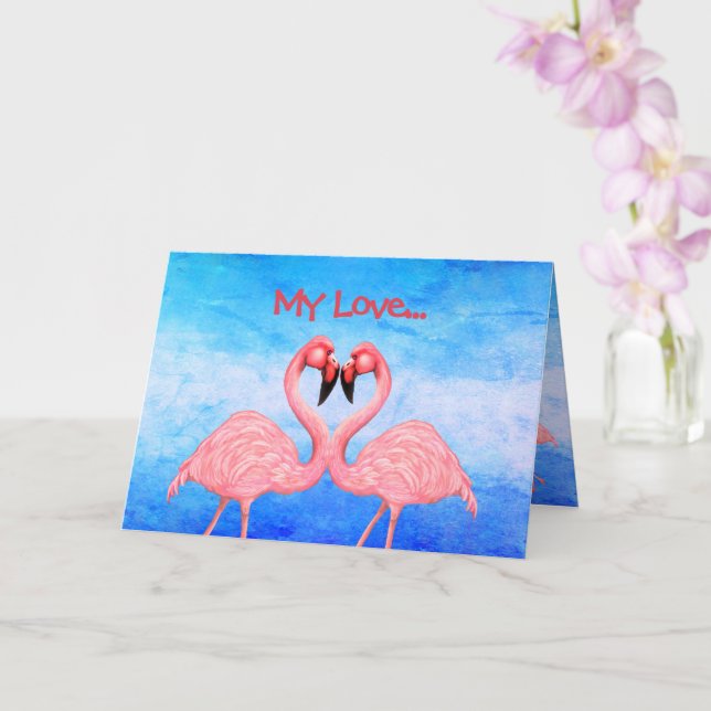 Flamingo Dance Love Card (Orchid)