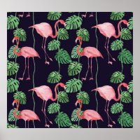 Flamingo Dark: Small Watercolor Pattern.