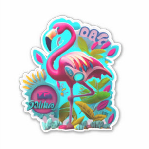 Flamingo Decorate with Vibrant Stickers