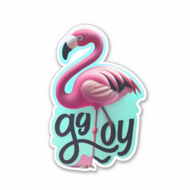 Flamingo Decorate with Whimsical Stickers (Front)
