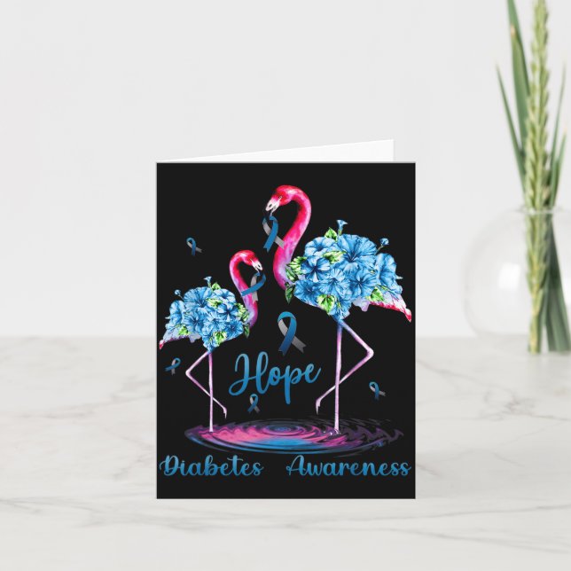 Flamingo Diabetes Awareness Card (Front)