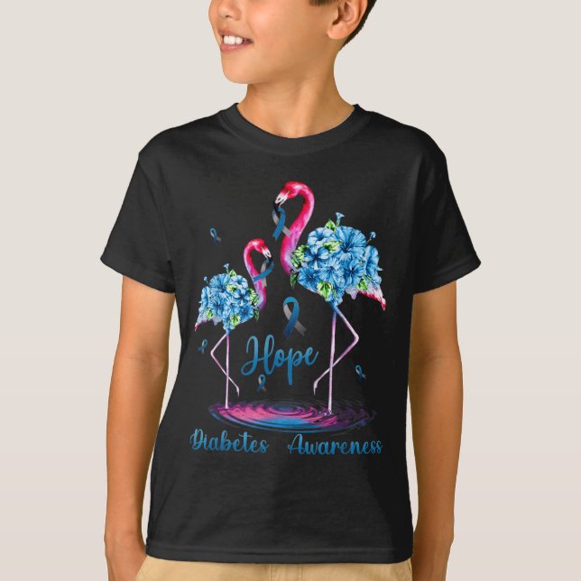 Flamingo Diabetes Awareness T-Shirt (Front)