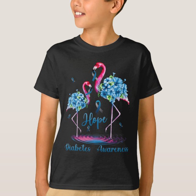 Flamingo Diabetes Awareness  T-Shirt (Front)