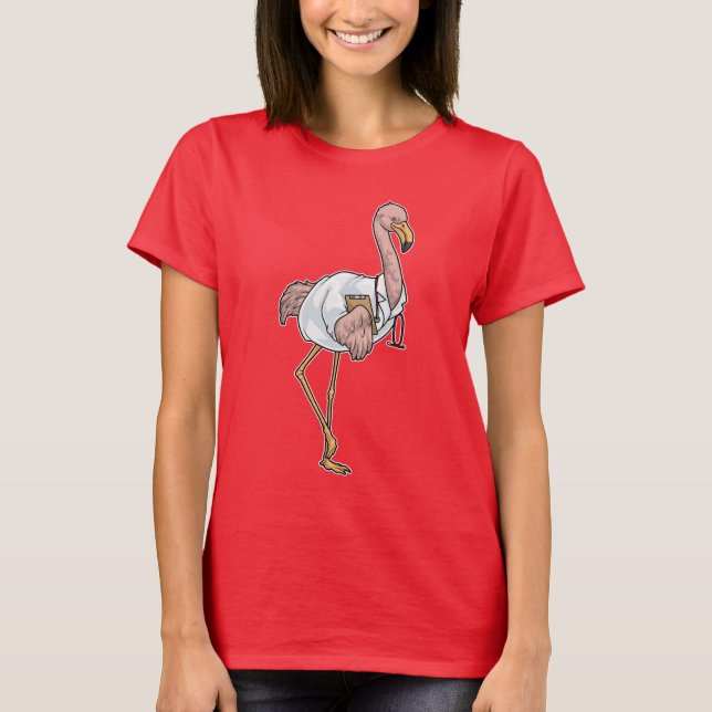 Flamingo Doctor Stethoscope T-Shirt (Front)