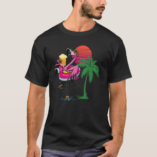 Flamingo Drinking Beer Summer Beach Party T-Shirt