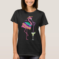Flamingo Drinking Margarita Mexican Poncho Cinco D