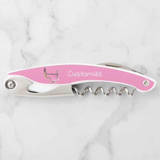 Flamingo Drinking Martini Thunder_Cove Corkscrew (Front)