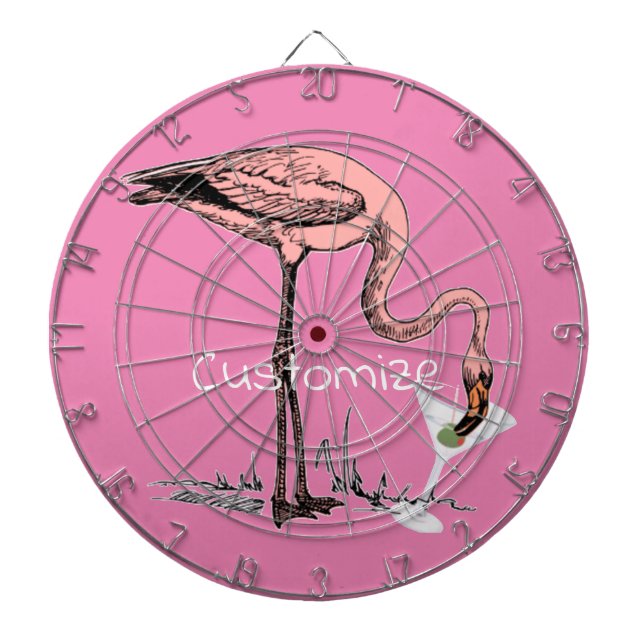 Flamingo Drinking Martini Thunder_Cove Dartboard (Front)