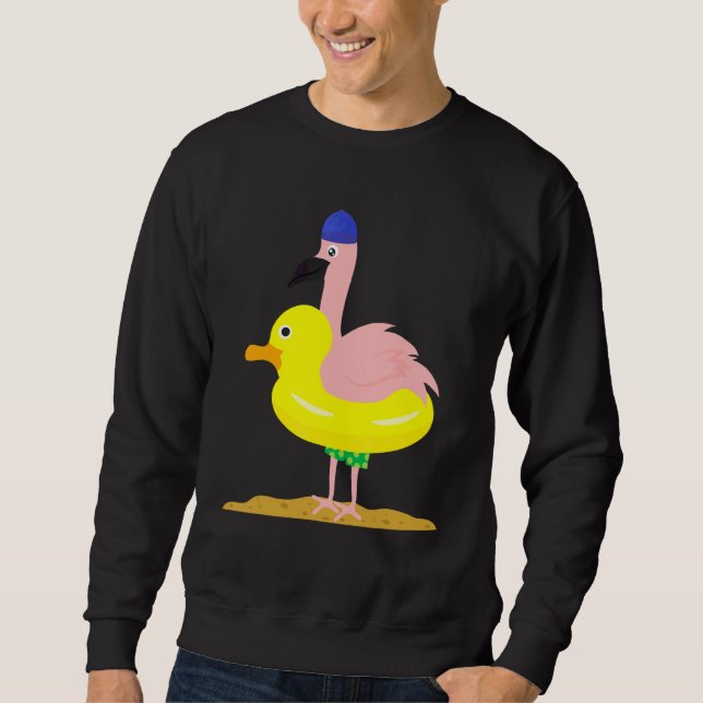 Flamingo Duck Floating Tire  Animals Sweatshirt (Front)