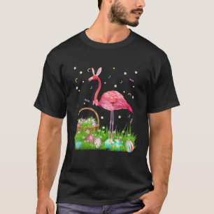 Flamingo Easter Day Bunny Ear Costume With Easter T-Shirt