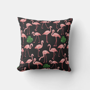 Flamingo Elegance: Vintage Monstera Fusion. Cushion