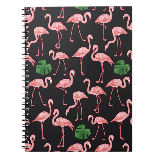 Flamingo Elegance: Vintage Monstera Fusion. Notebook (Front)