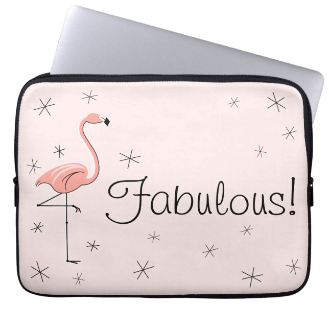Flamingo Fabulous! laptop sleeve (Front)