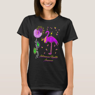 Flamingo Faith Hope Love Autoimmune Hepatitis Awar T-Shirt