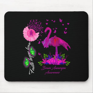Flamingo Faith Hope Love Brain Aneurysm Awareness  Mouse Pad