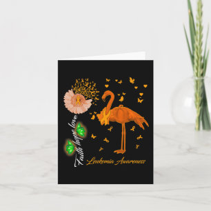 Flamingo Faith Hope Love Leukaemia Awareness Card