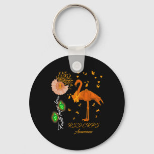 Flamingo Faith Hope Love Rsd Crps Awareness  Key Ring