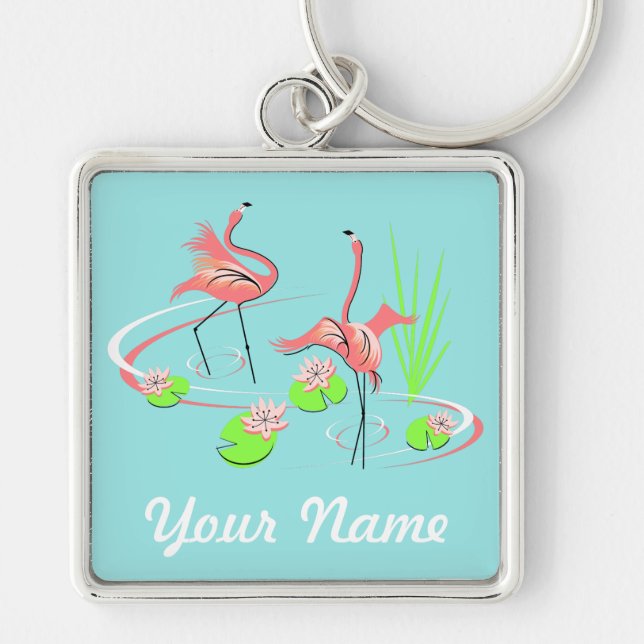 Flamingo Fandango Duo 2 keychain premium square (Front)