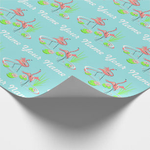 Flamingo Fandango Duo 2 Name gift wrap