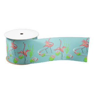 Flamingo Fandango Duo 2 ribbon satin