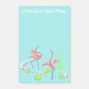 Flamingo Fandango Duo 2 Text vertical Post-it Notes