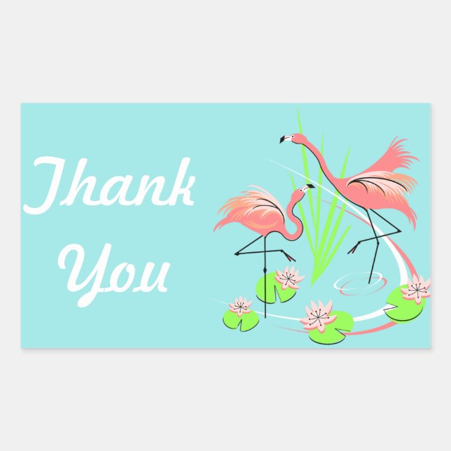 Flamingo Fandango Duo Happy Birthday sticker (Front)