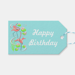 Flamingo Fandango Slim Duo gift tag