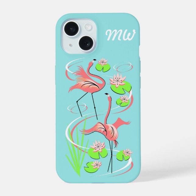 Flamingo Fandango Slim Duo monogram iPhone case (Back)