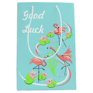 Flamingo Fandango Trio Good Luck medium Gift Bag