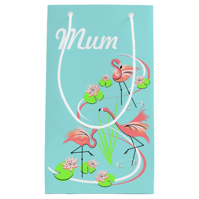 Flamingo Fandango Trio Mum small Gift Bag (Front)