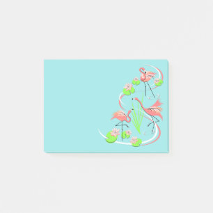 Flamingo Fandango Trio post-it note horizontal