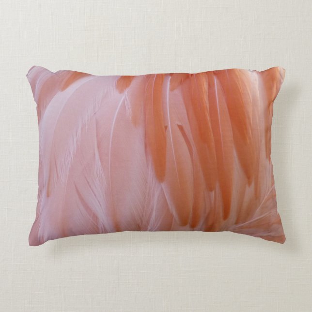Flamingo Feathers in Shades of Pink Decorative Cushion (Front)