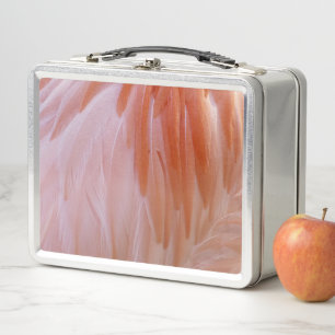 Flamingo Feathers in Shades of Pink Metal Lunch Box