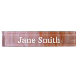 Flamingo Feathers in Shades of Pink Nameplate