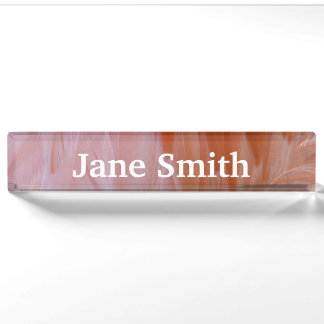 Flamingo Feathers in Shades of Pink Nameplate
