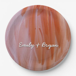 Flamingo Feathers in Shades of Pink Paper Plate