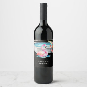 Flamingo Fiesta: Pool & Beach Party Wine Label