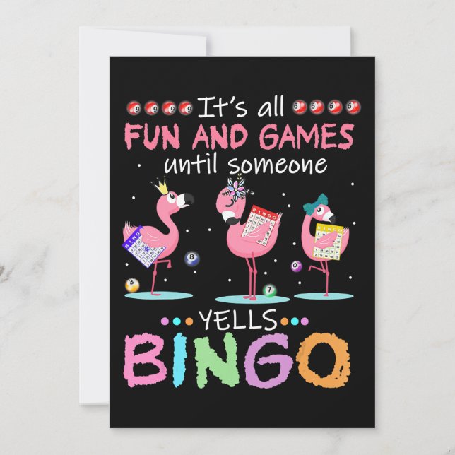 Flamingo | Flaming Bingo Funny Invitation (Front)